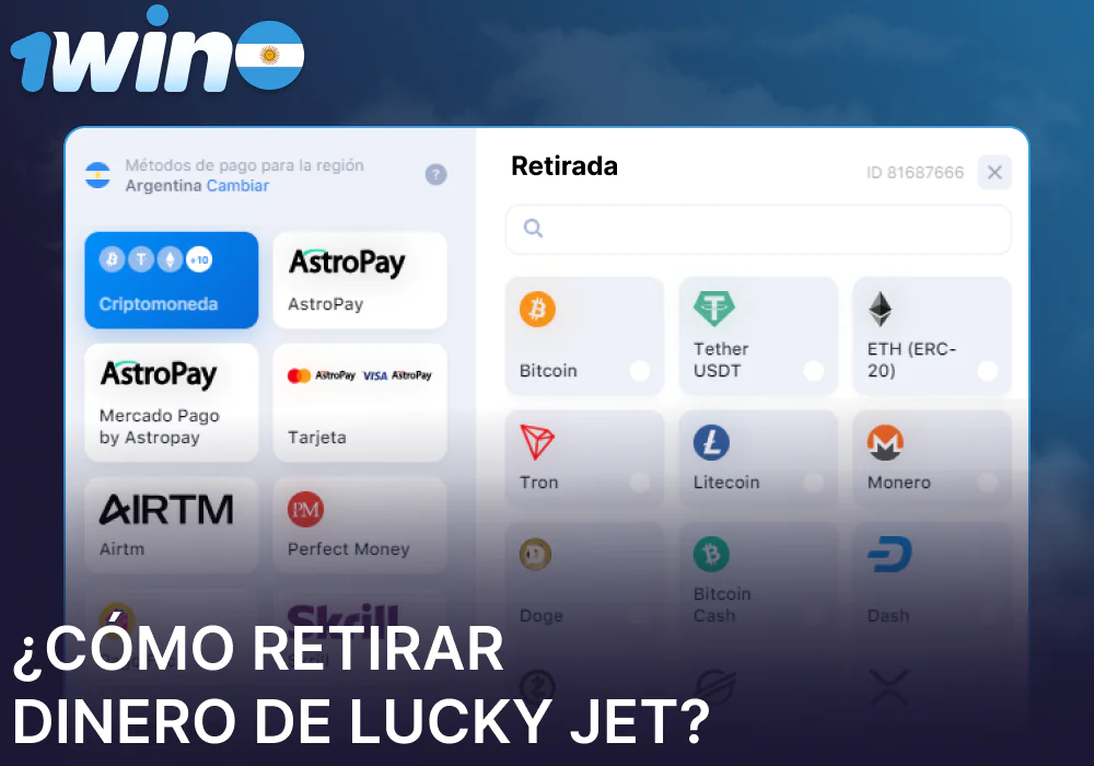 Guía para retirar las ganancias del juego Lucky Jet de 1win
