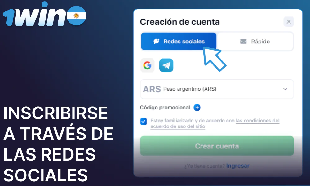 Guía para crear una cuenta 1win a través de las redes sociales