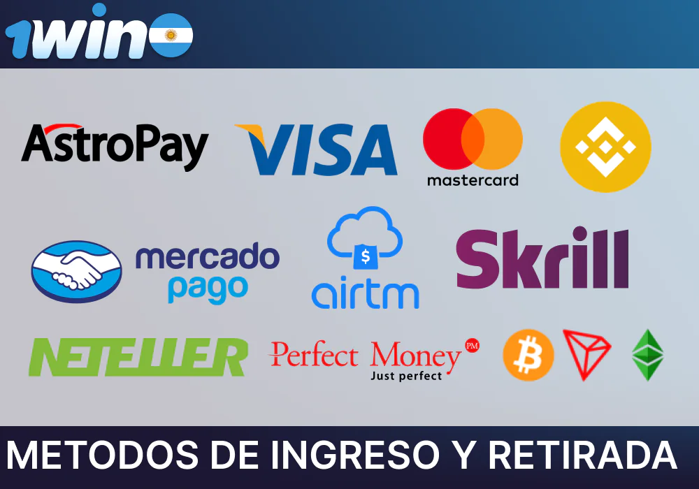 Opciones de pago disponibles en la aplicación móvil de 1win para jugadores argentinos