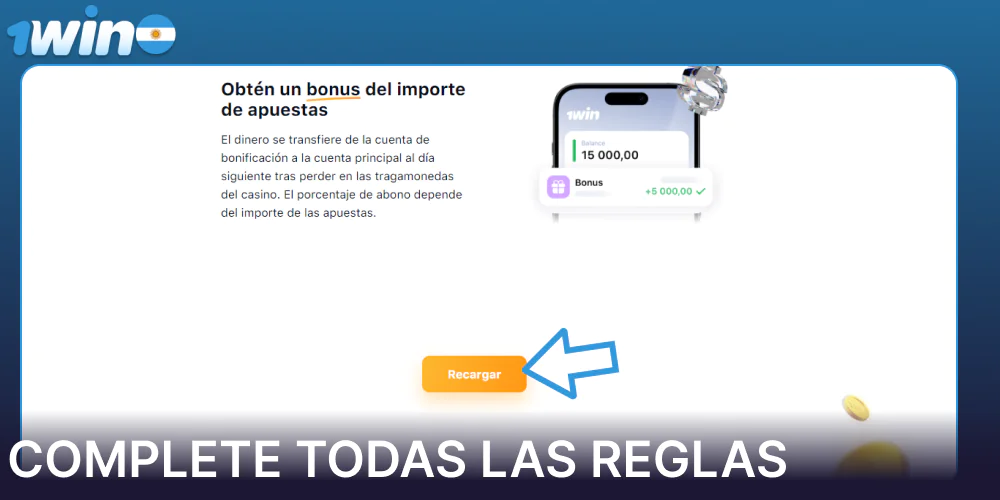 Complete todas las reglas de bono en 1win